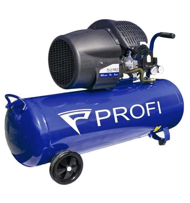 Компрессор Profi 70-2 PRO (70 л. 2,5 кВт. 2 цилиндра)- фото